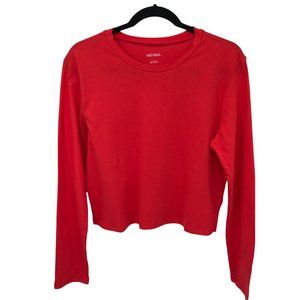Wild Fable Women's Long Sleeve Crew Neck Cropped T Shirt
